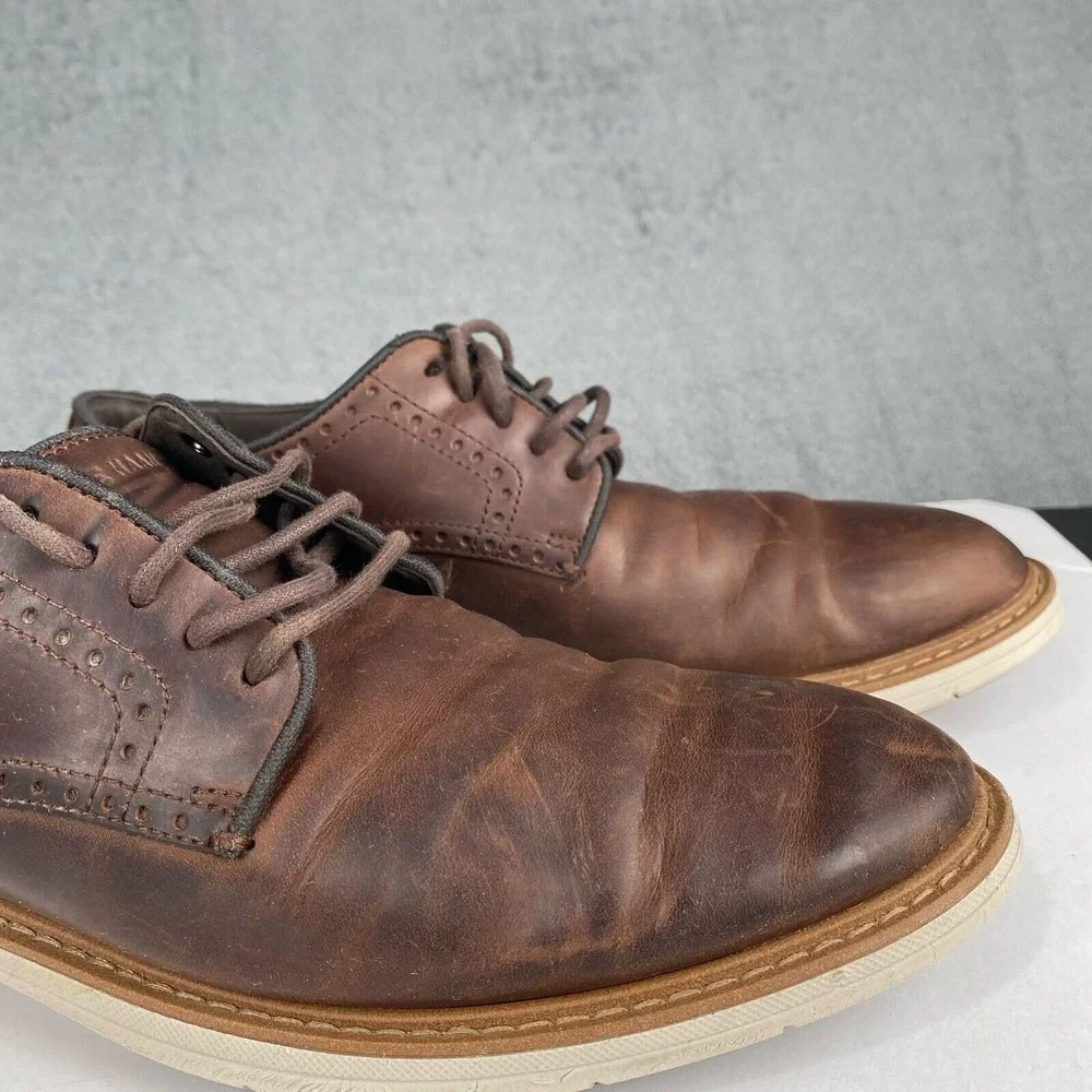 Cole Haan Go-To Plain Men's  10.5 M Toe Oxford Shoes Dark Coffee Brown GRAND 360